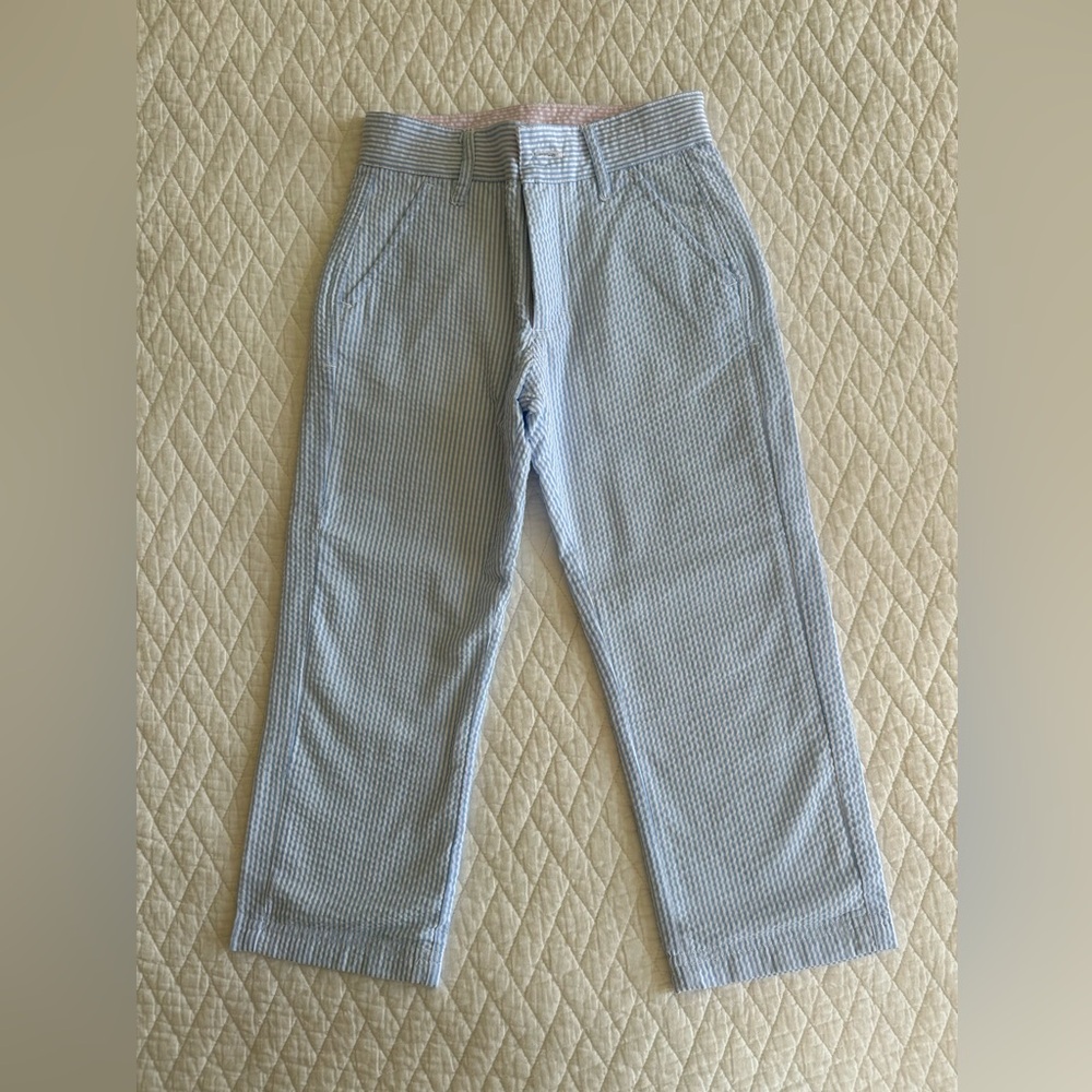 NWT Beaufort Bonnet Company, Light Blue seersucker pants, size 4